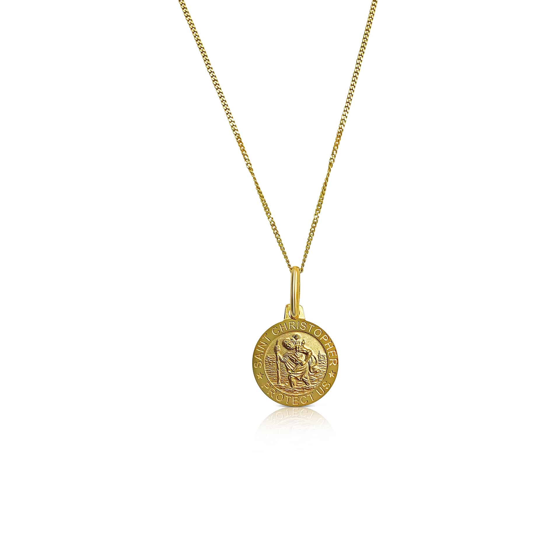 Ór Collection 9ct Yellow Gold St Christopher Necklace