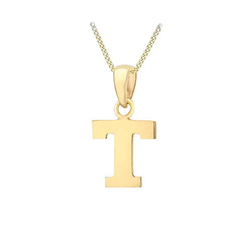 Ór Collection 9ct Gold 'T' Initial Necklace