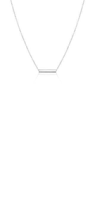White Gold Bar Necklace