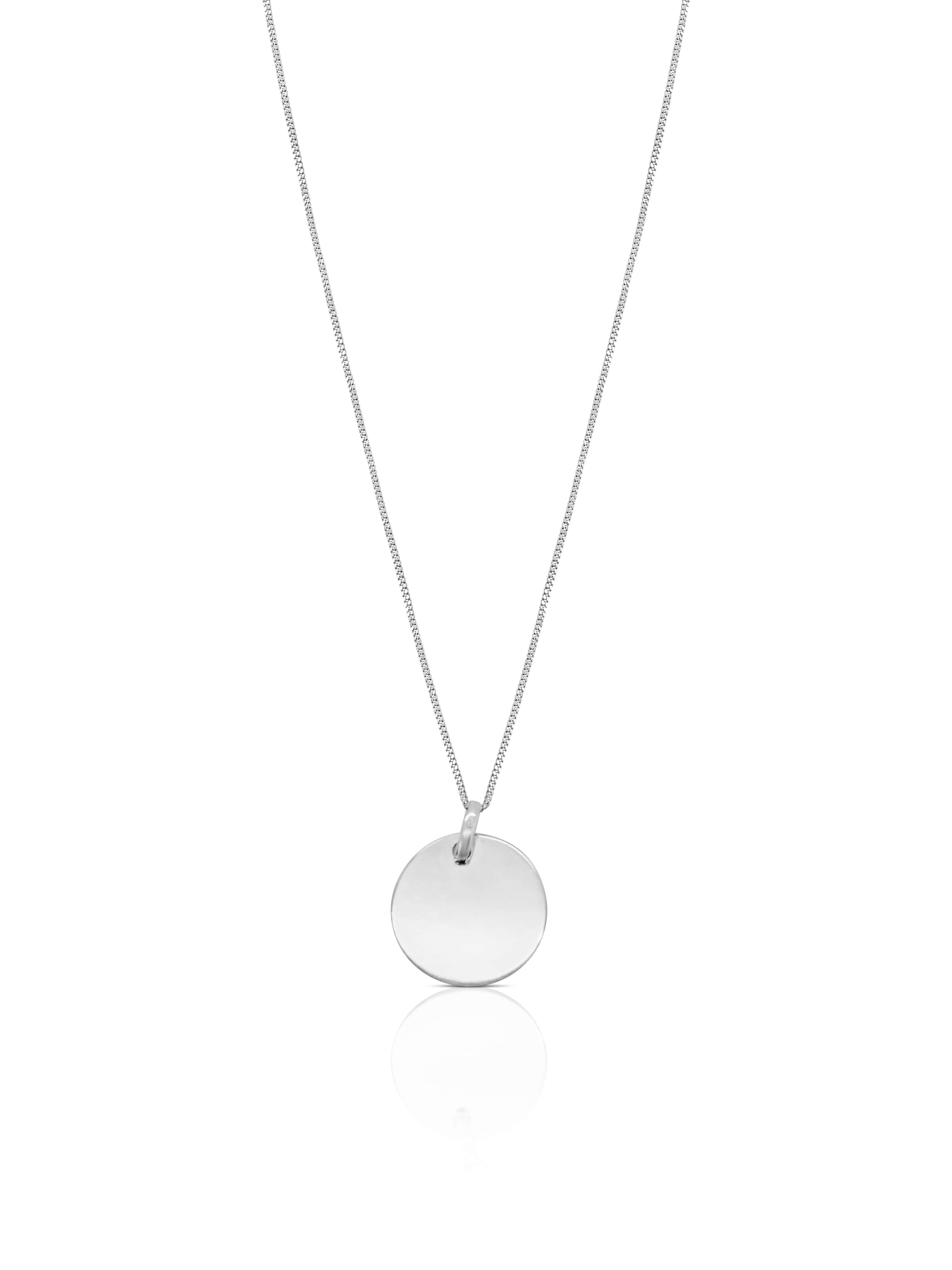 Ór Collection 9ct White Gold Round Disc With Chain - Ór Jewellers