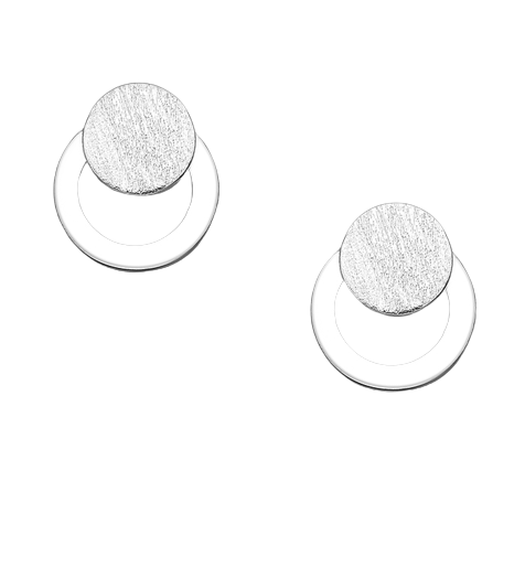 Silver Double Loop Mini Stud Earrings