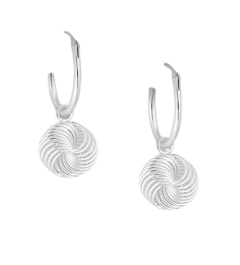 Silver Spiral Knot Hoop Earrings