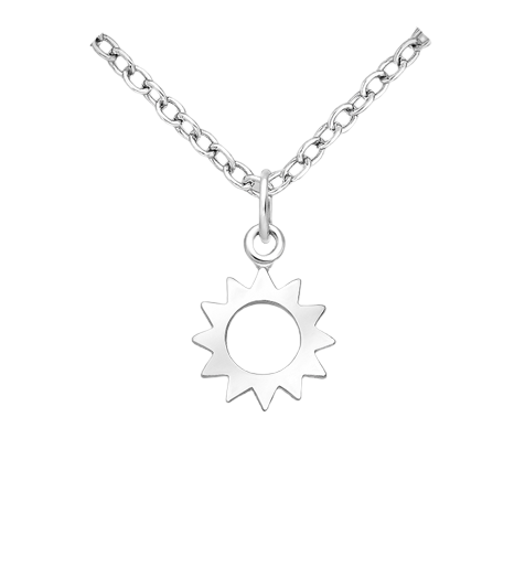 Silver Sun Charm Necklace