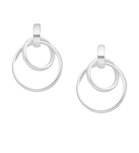 Silver Interlocking Stud Earrings