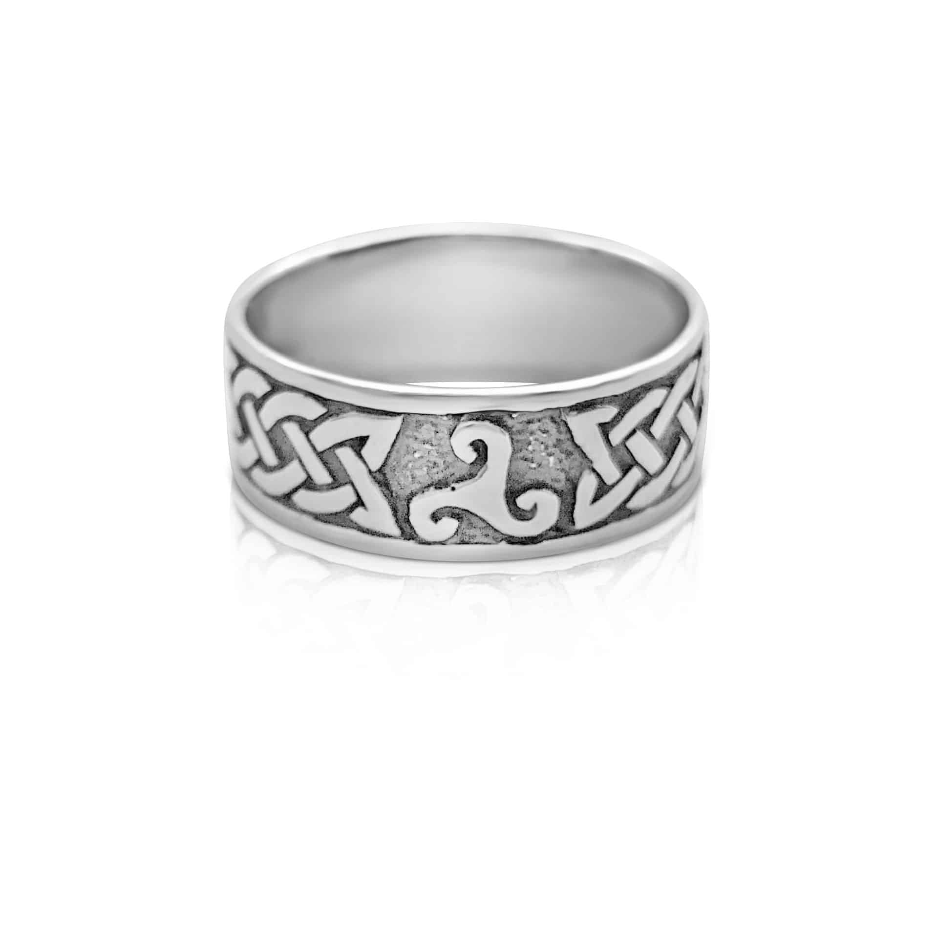 Sterling Silver Celtic Band with Triskele