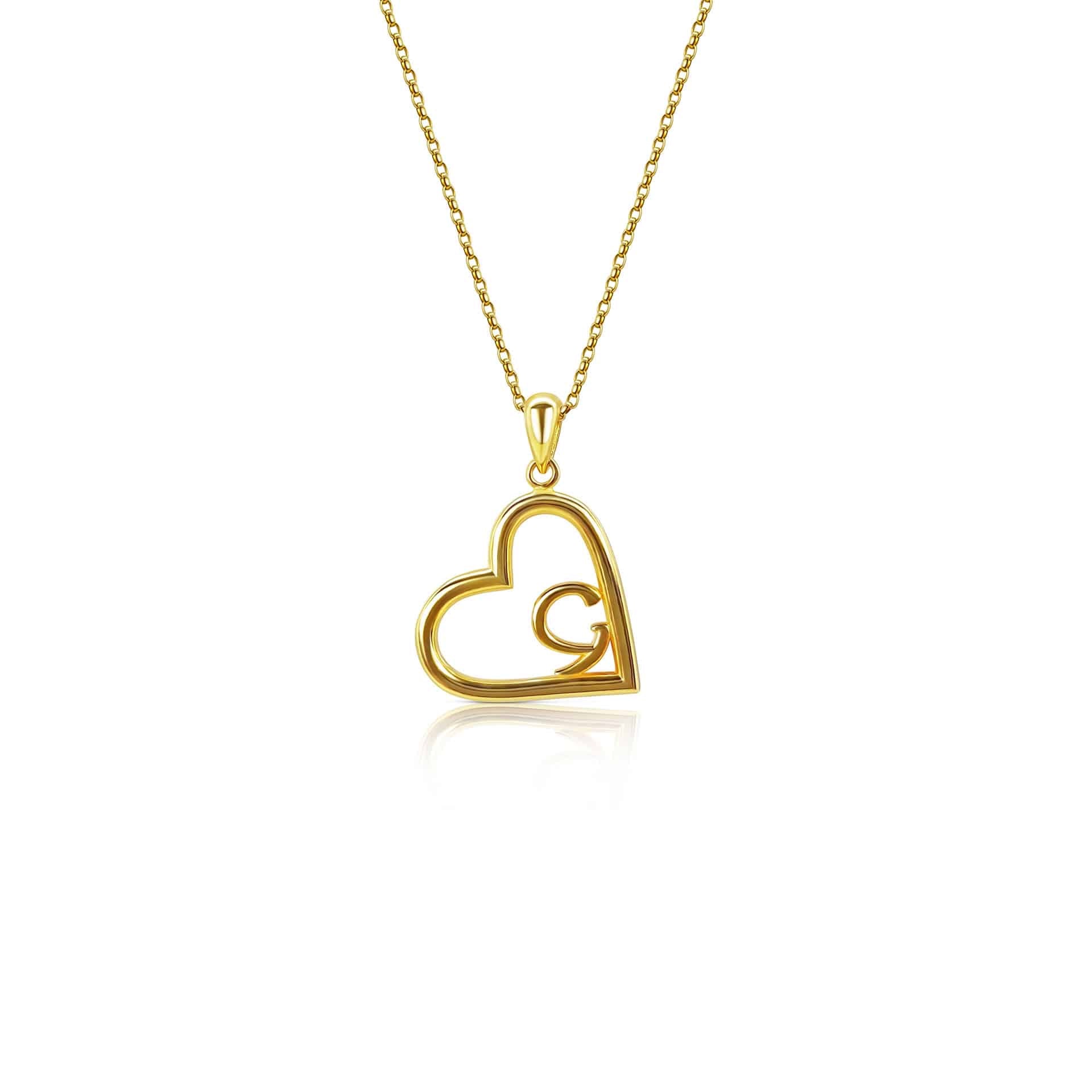 24ct Gold Plated Eternal Galway Heart With Ancient Gaelic Script Necklace