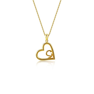 24ct Gold Plated Eternal Galway Heart With Ancient Gaelic Script Necklace