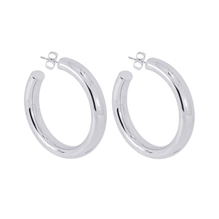 Stainless Steel Thick Hoop Earrings 40mm