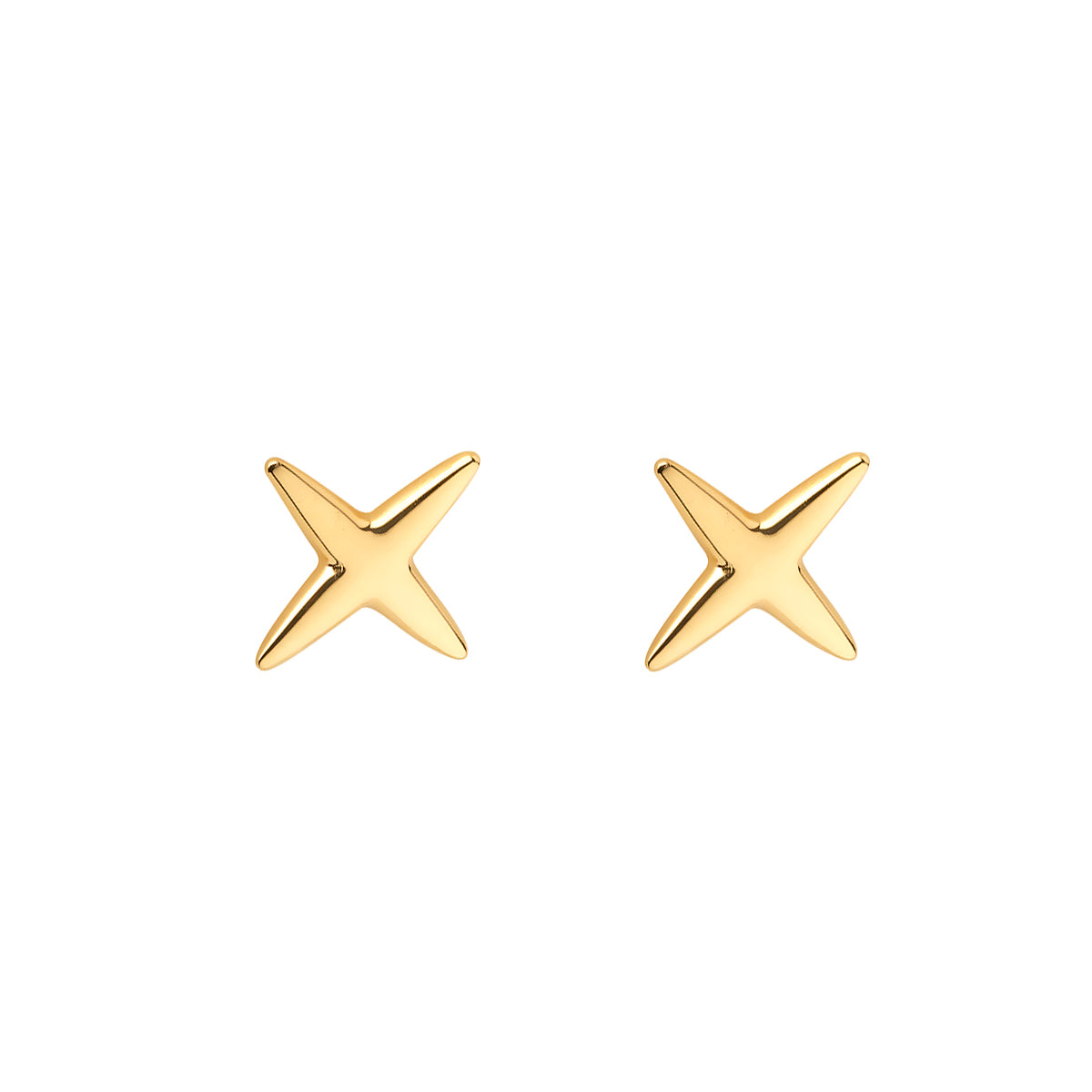 Ór Collection 9Ct Gold 'kiss' (X) Stud Earrings