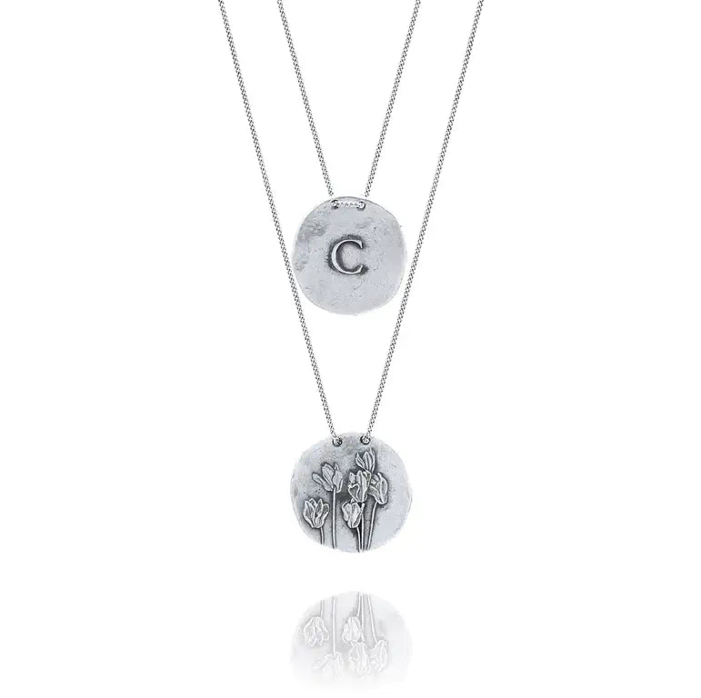 Reversible "C" Necklace Silver
