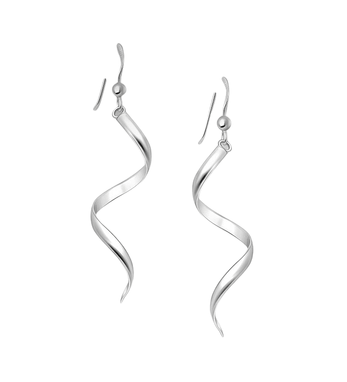 Silver Swirl Drop Earrings