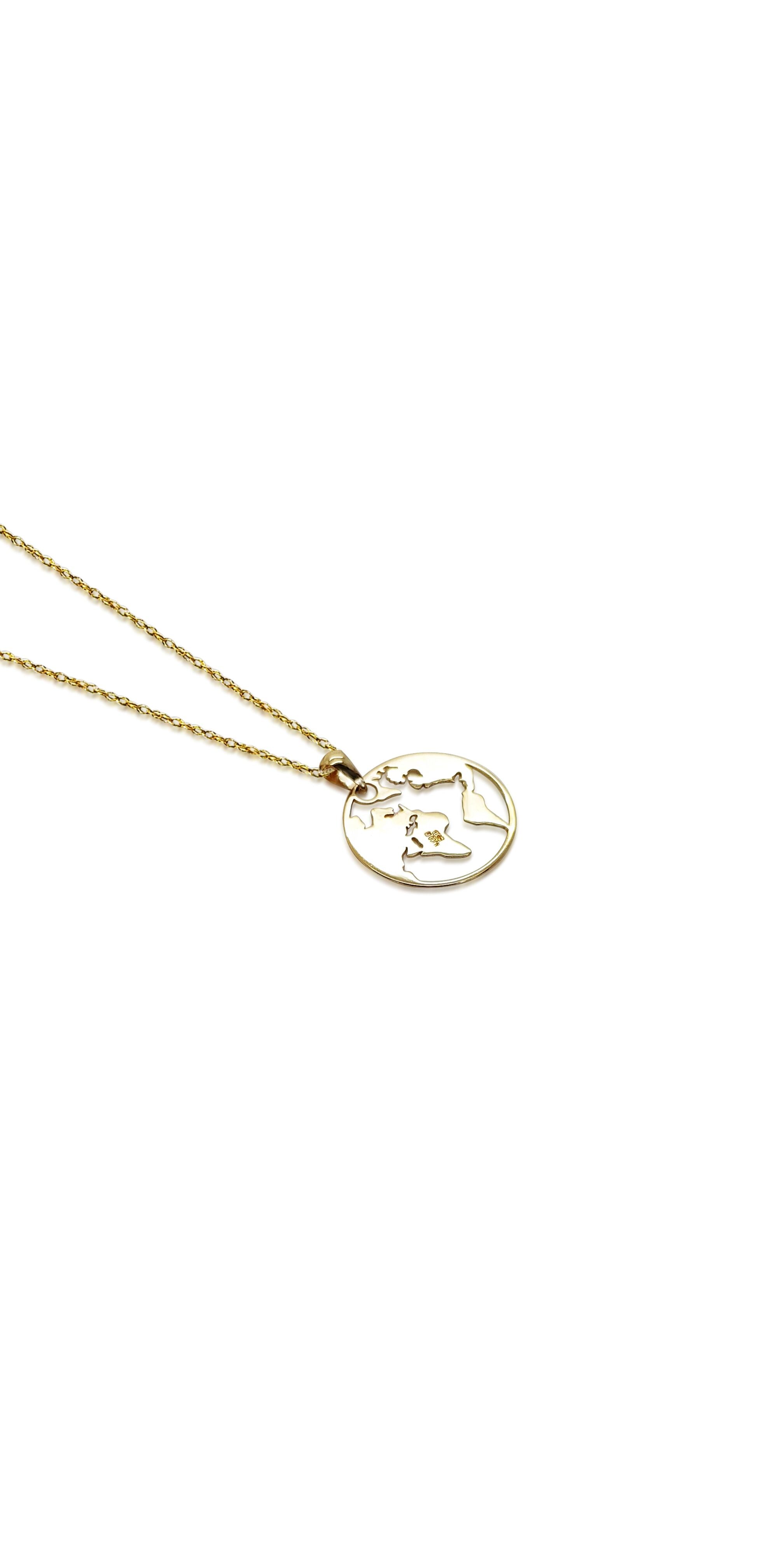 9ct Yellow Gold Globe Necklace